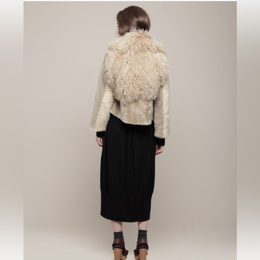 Rare Opening Ceremony Patchwork Shearling Jacket … - image 3
